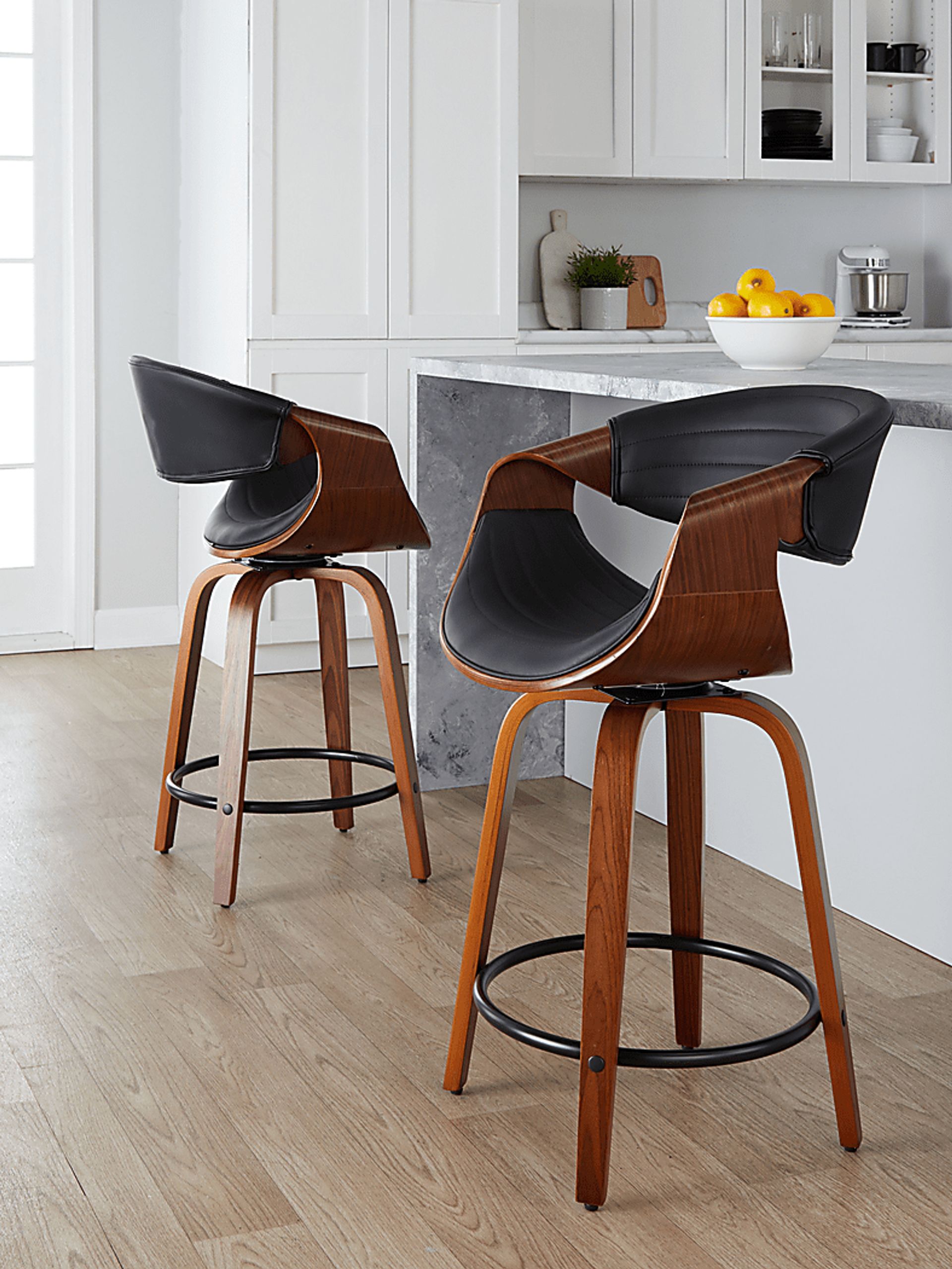 Lobolly II Black Swivel Counter Height Stool, Set of 2 - Image 8