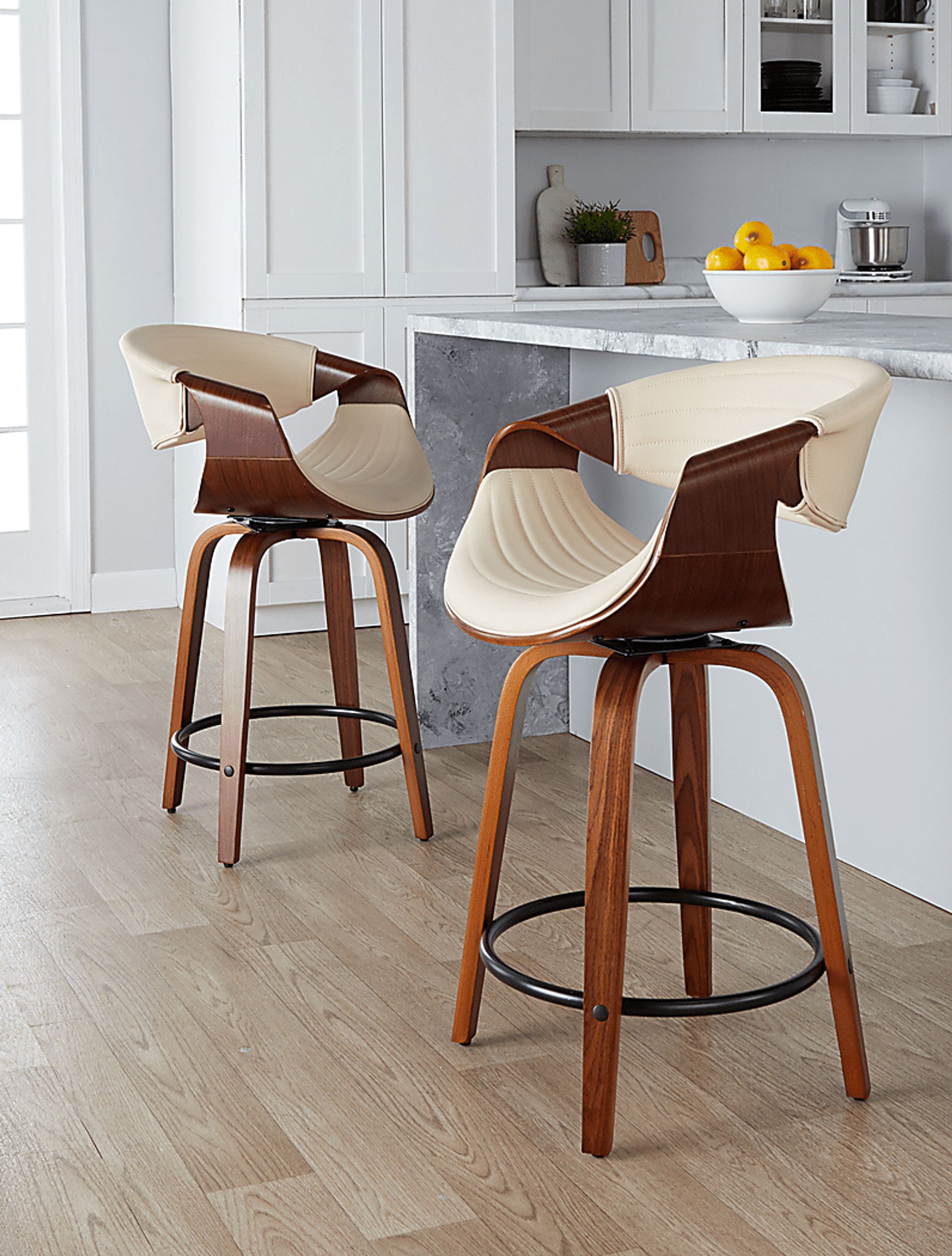 Lobolly II Cream Swivel Counter Height Stool, Set of 2 - Image 8