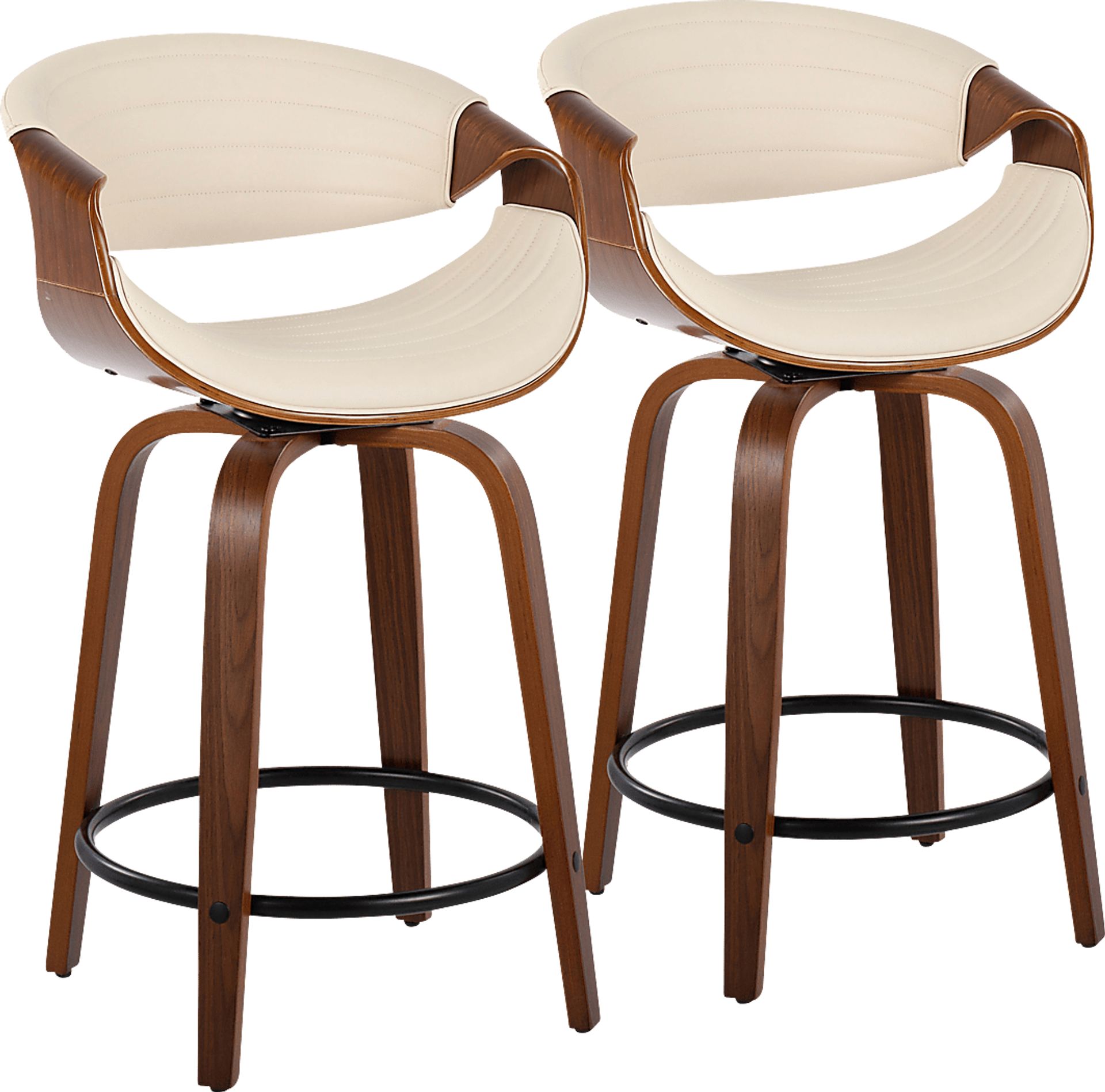 Lobolly II Cream Swivel Counter Height Stool, Set of 2 - Image 1