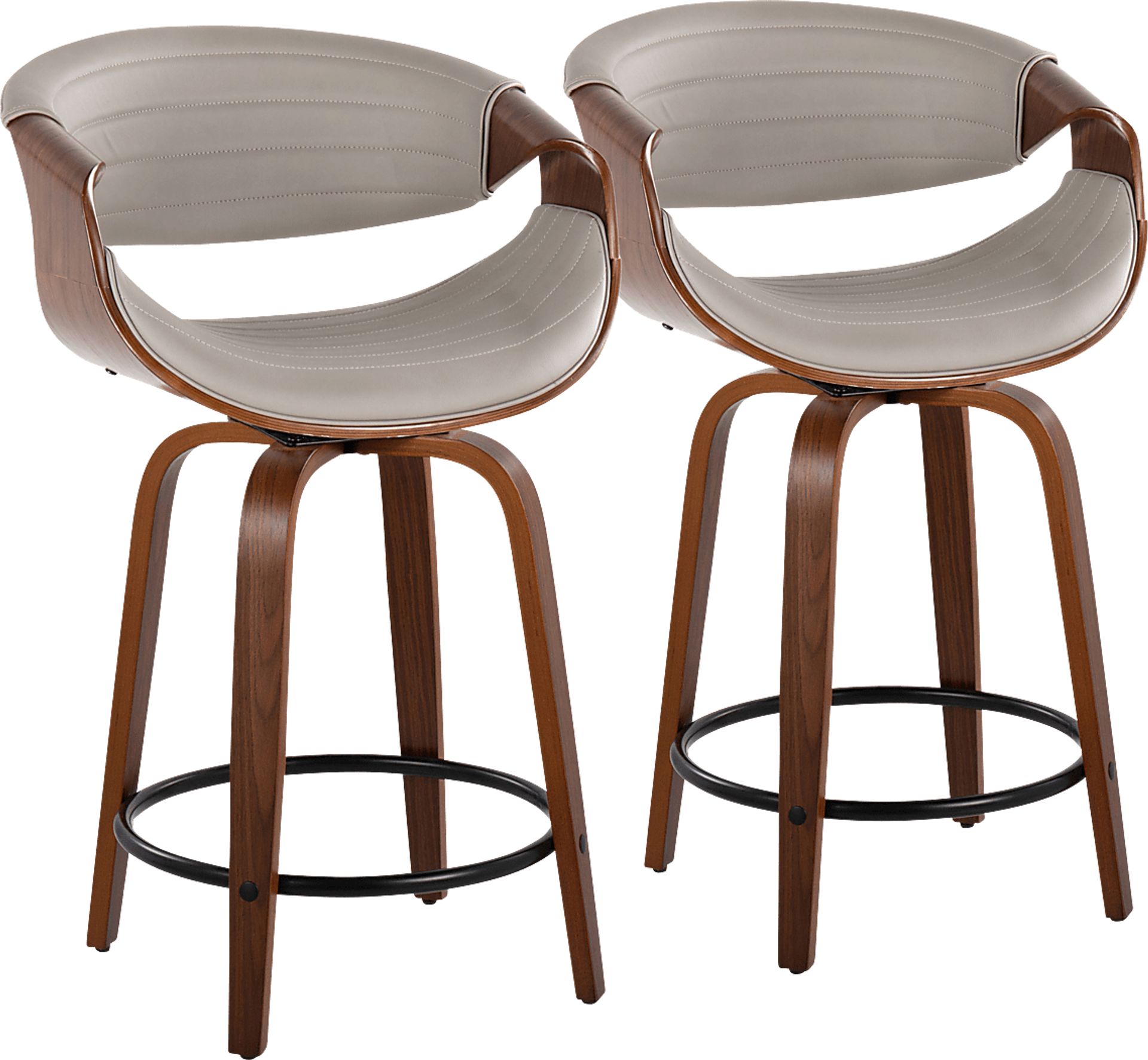 Lobolly II Gray Swivel Counter Height Stool, Set of 2 - Image 1