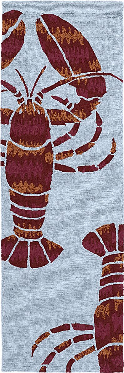 Lobster Bay Blue 2' x 6' Indoor/Outdoor Rug
