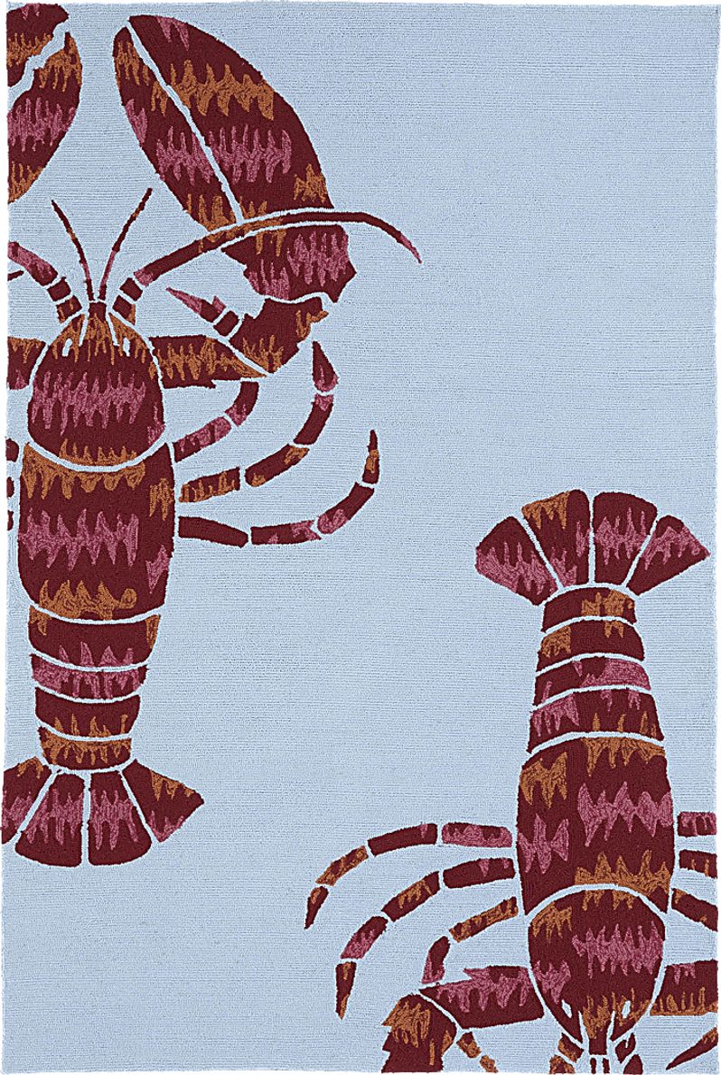 Lobster Bay Blue 5' x 7'6 Indoor/Outdoor Rug