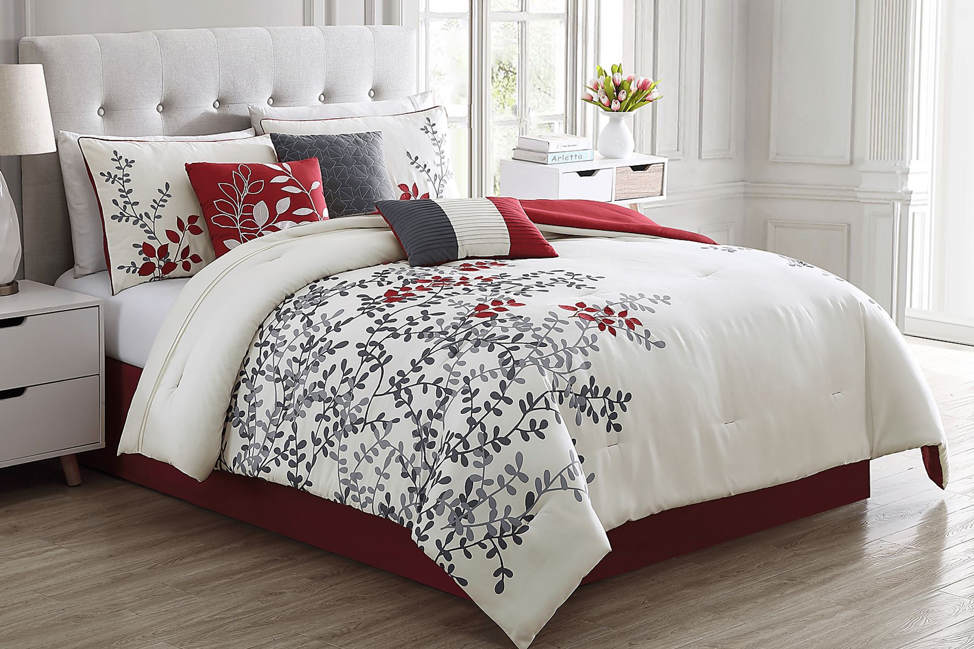 Locamo Ivory 7 Pc Queen Comforter Set - Image 1