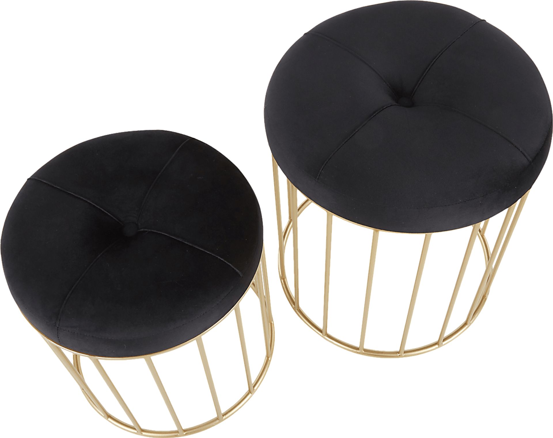 Lockerbie Black Ottoman, Set of 2 - Image 3