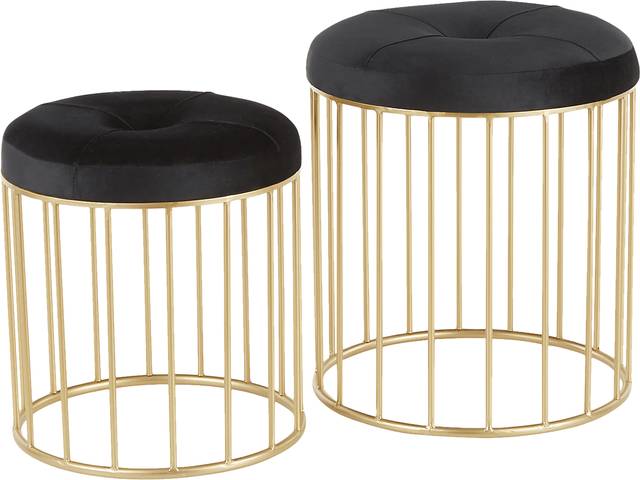 Lockerbie Black Ottoman, Set of 2 - Thumbnail - Image 1