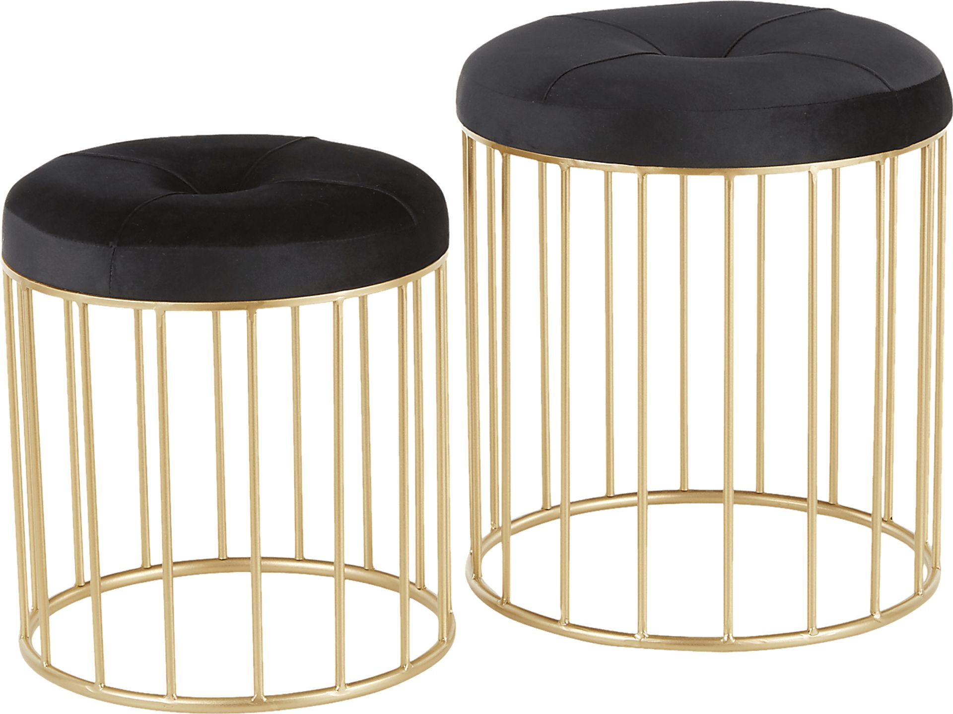 Lockerbie Black Ottoman, Set of 2 - Image 1