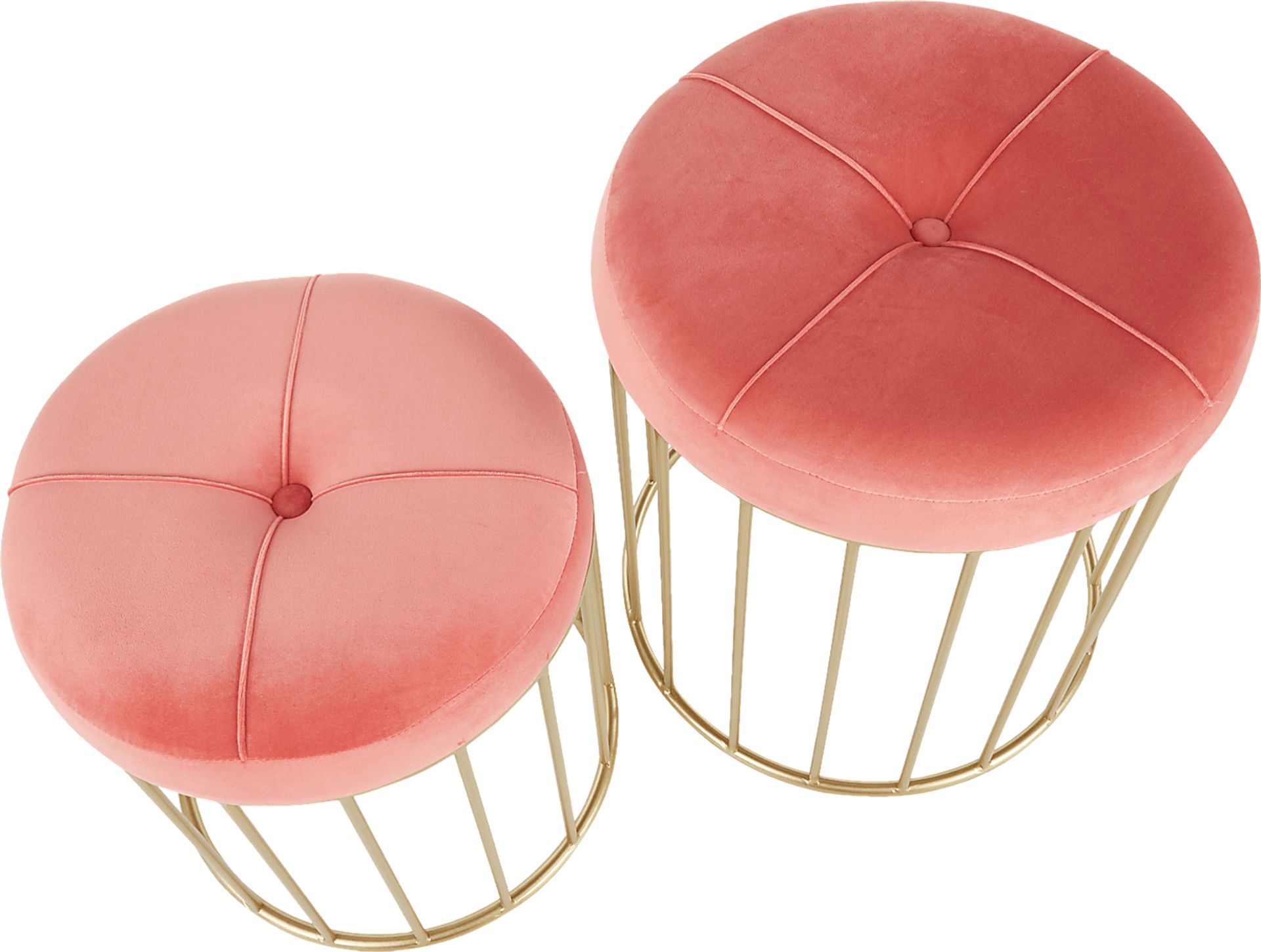 Lockerbie Pink Ottoman, Set of 2 - Image 2