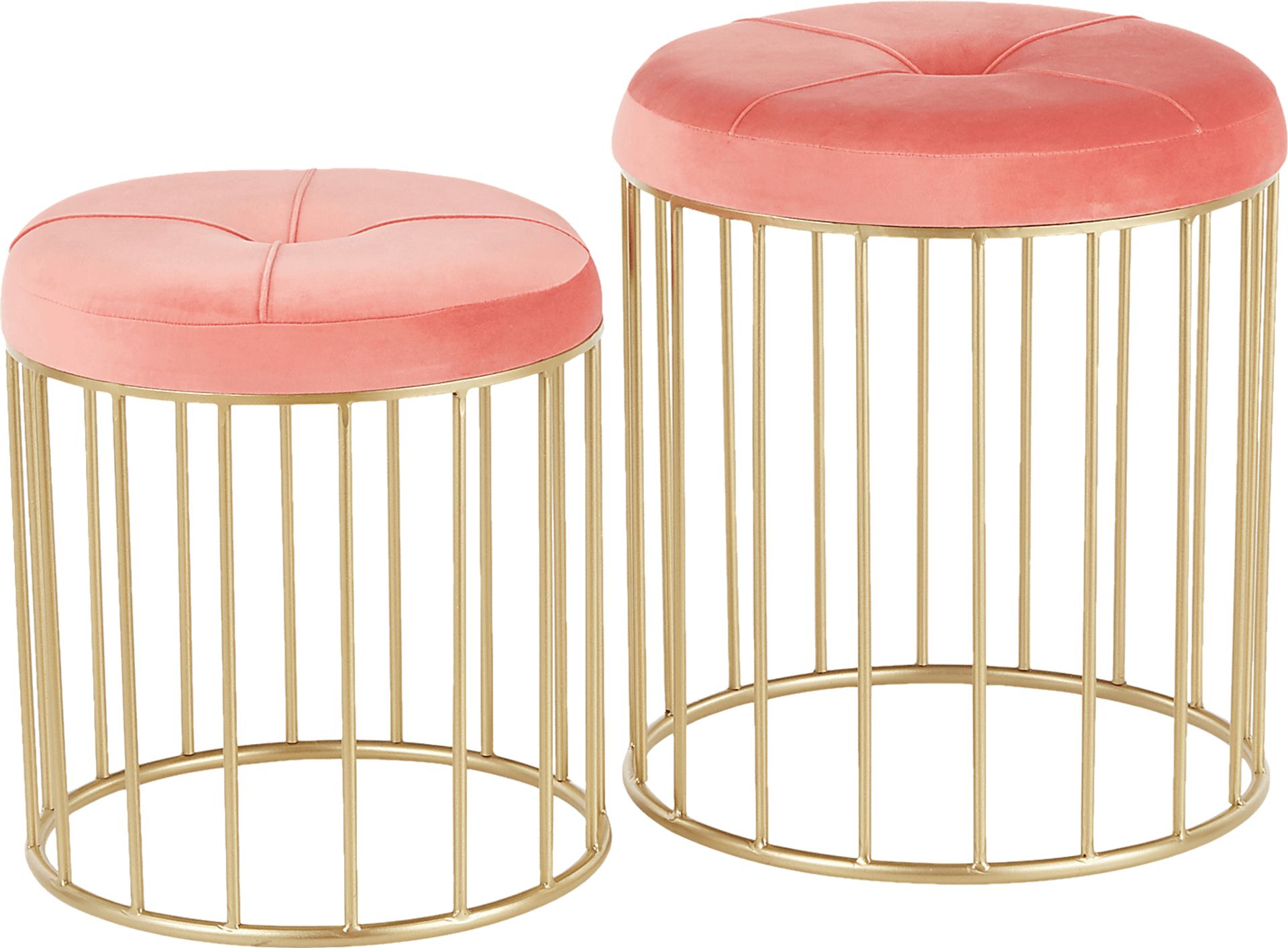 Lockerbie Pink Ottoman, Set of 2 - Image 1