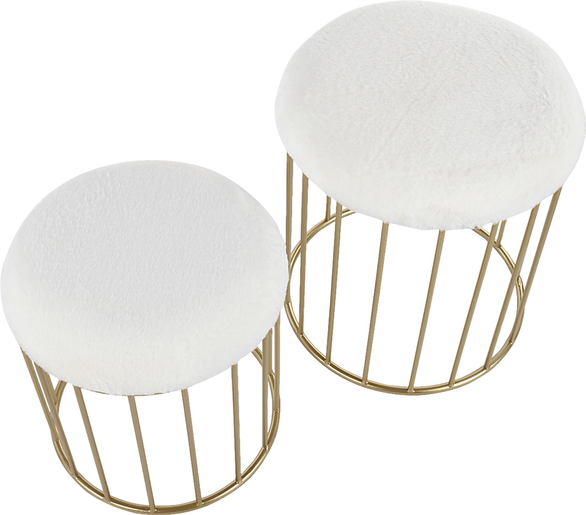 Lockerbie White Ottoman, Set of 2 - Image 2