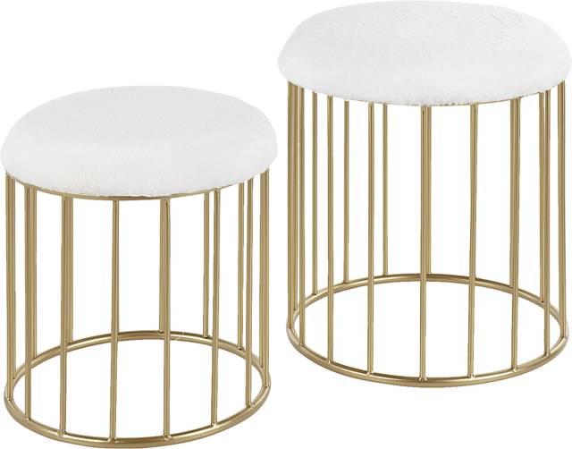 Lockerbie White Ottoman, Set of 2 - Thumbnail - Image 1