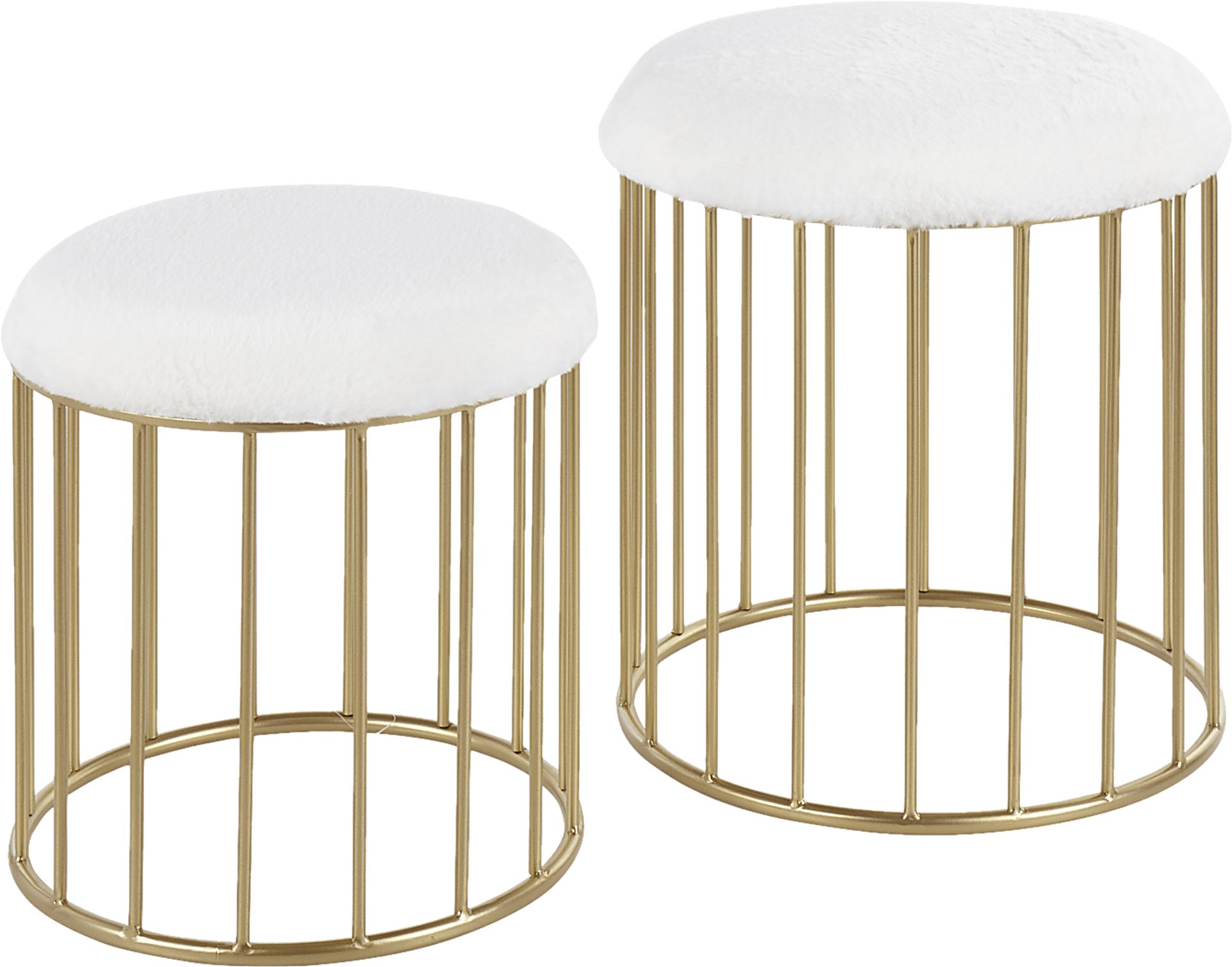 Lockerbie White Ottoman, Set of 2 - Image 1