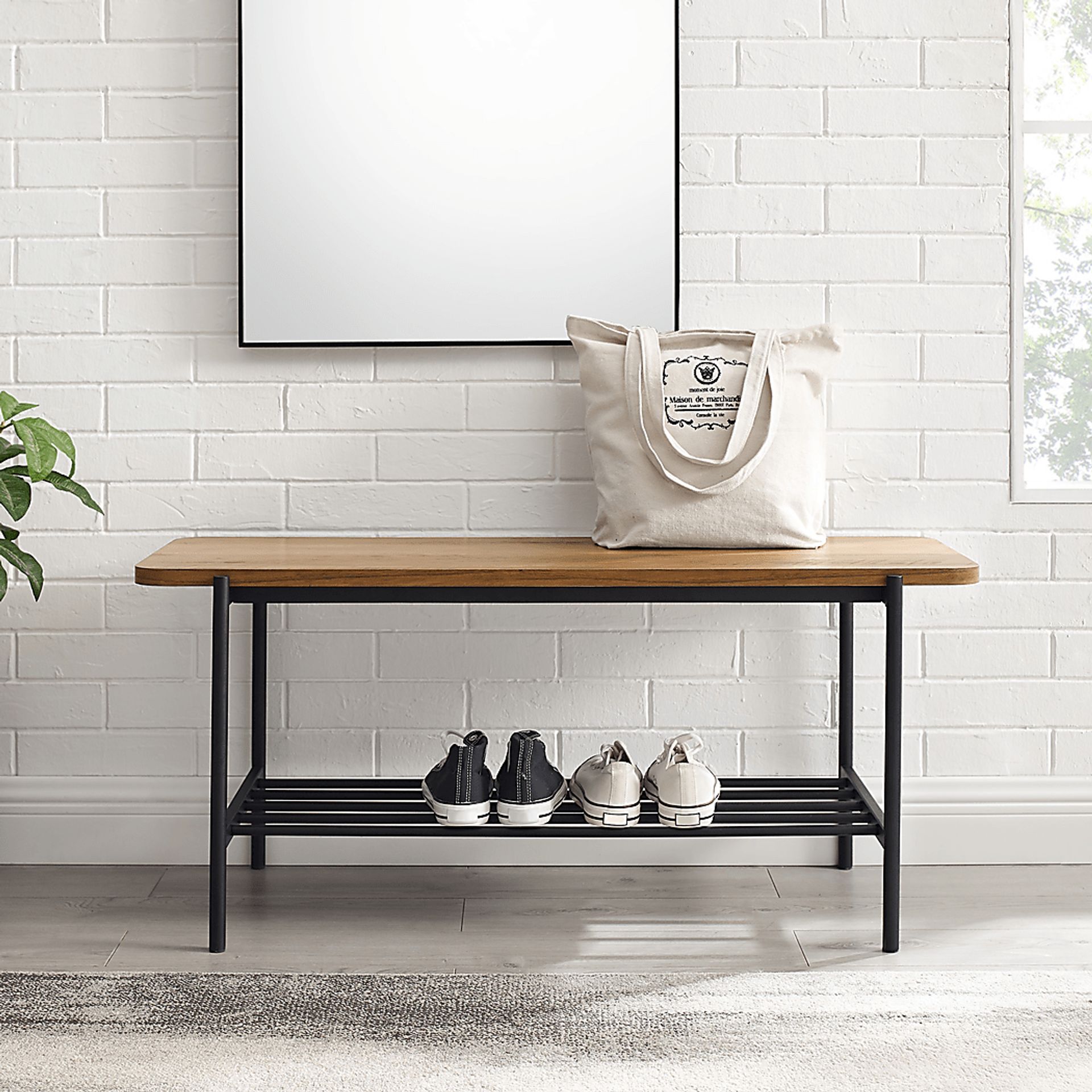 Lockrow Brown Accent Bench - Image 4