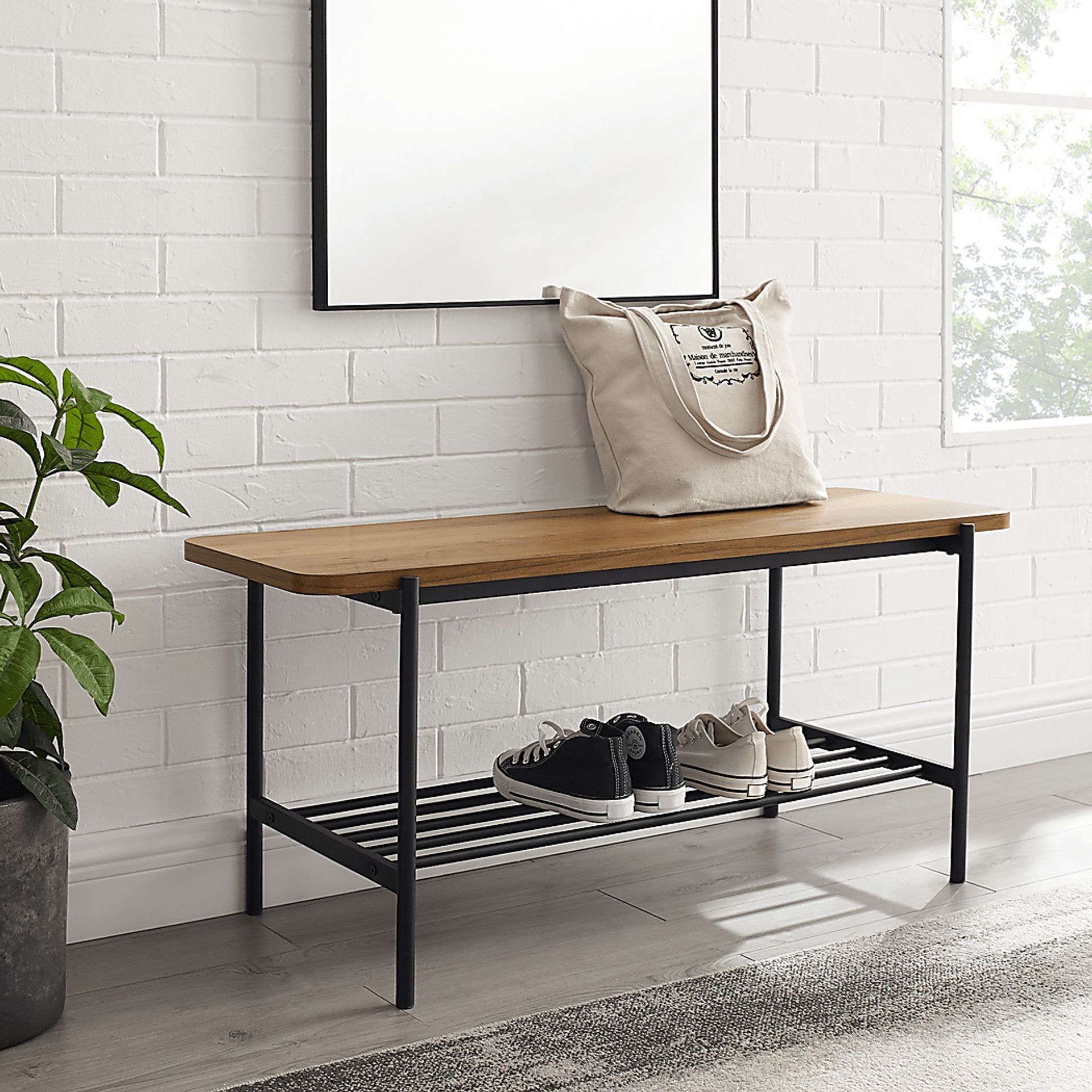 Lockrow Brown Accent Bench - Image 5