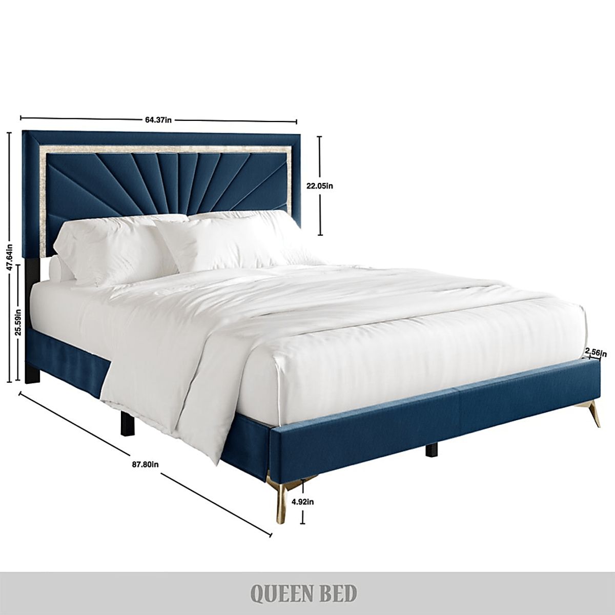 Locust Navy Colors Blue Wood Queen Bed | Rooms to Go