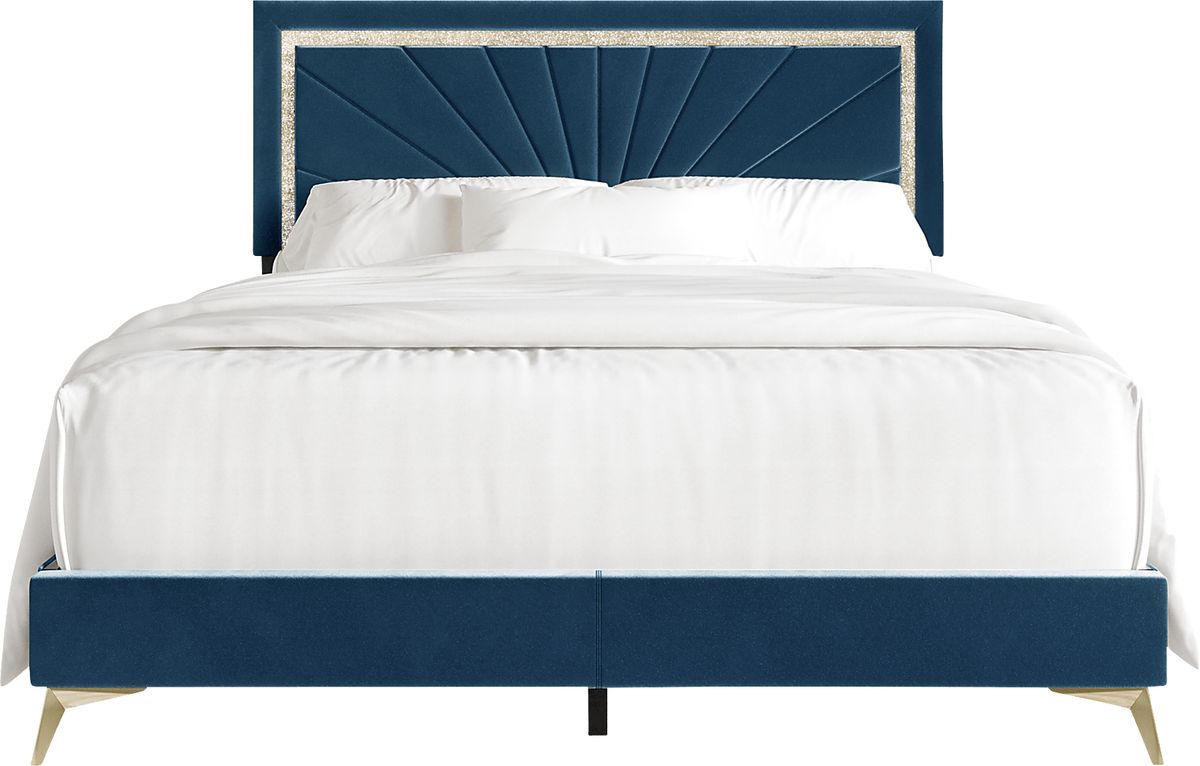 Locust Navy Colors Blue Wood Queen Bed | Rooms to Go