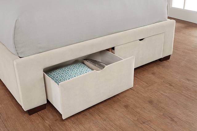 Loden Beige 3 Pc King Upholstered Bed with 4 Drawer Storage - Thumbnail - Image 3