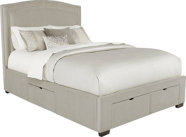 Loden Beige 3 Pc King Upholstered Bed with 4 Drawer Storage - Thumbnail - Image 1