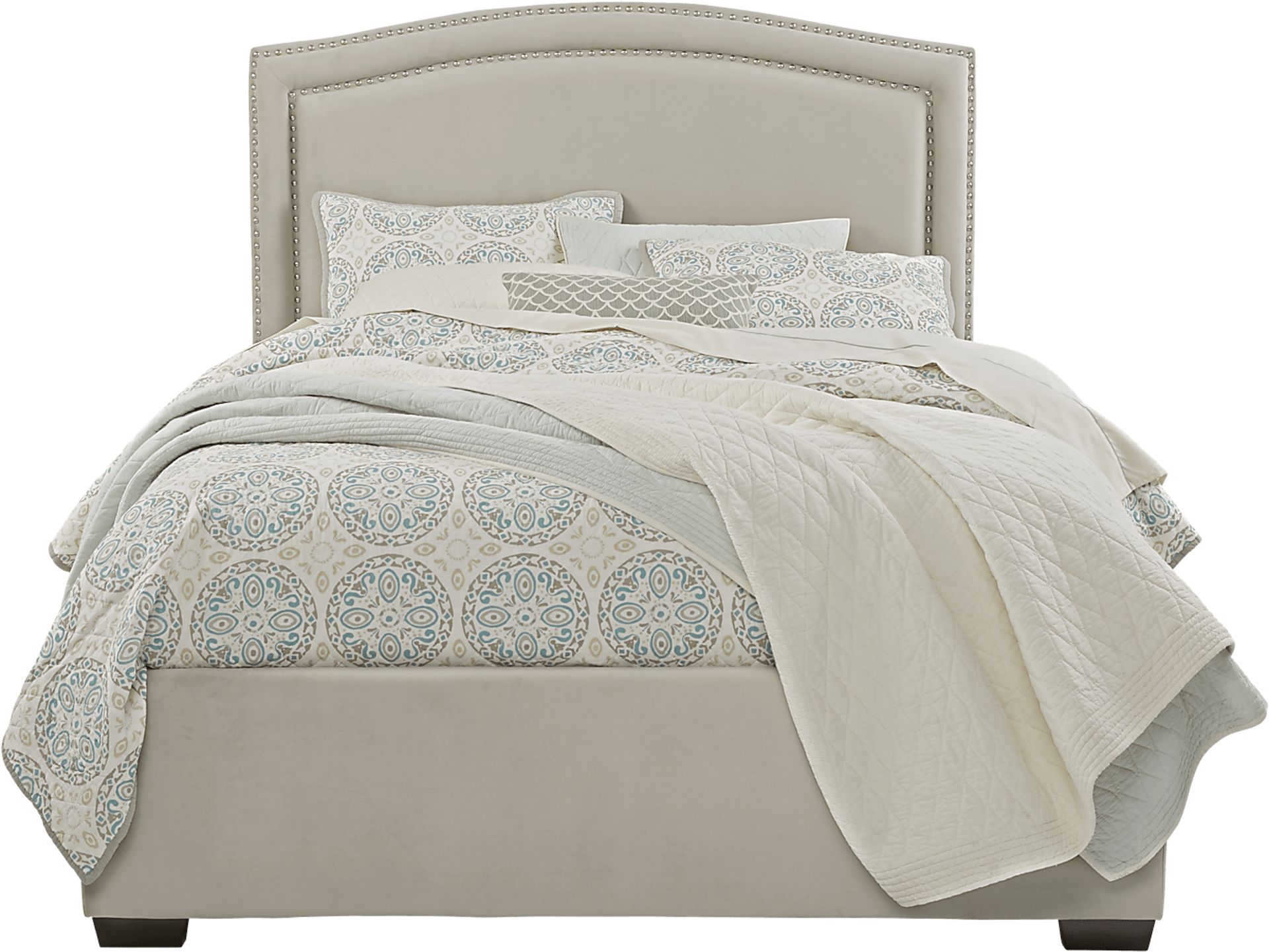 Loden Beige 3 Pc King Upholstered Bed - Image 1