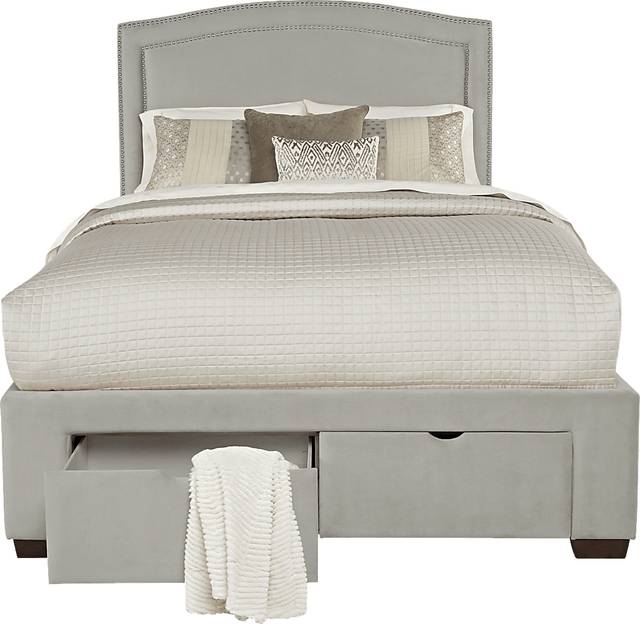 Loden Gray 3 Pc King Upholstered Bed with 2 Drawer Storage - Thumbnail - Image 2