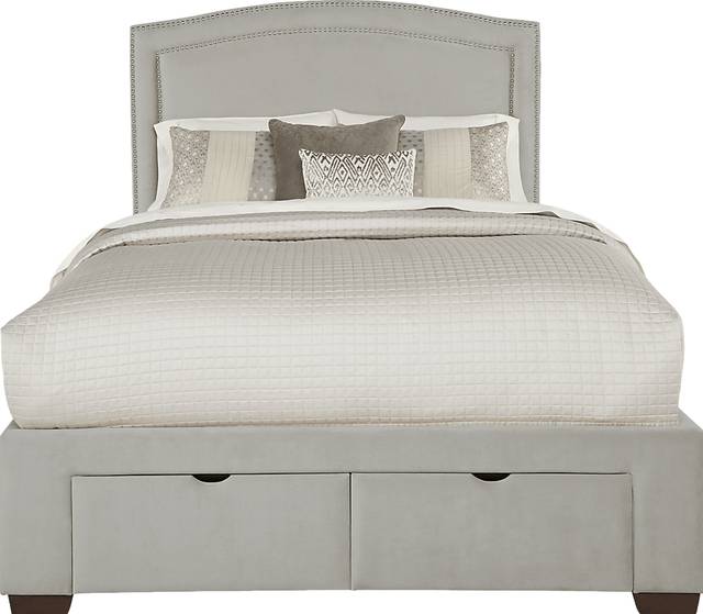 Loden Gray 3 Pc King Upholstered Bed with 2 Drawer Storage - Thumbnail - Image 1