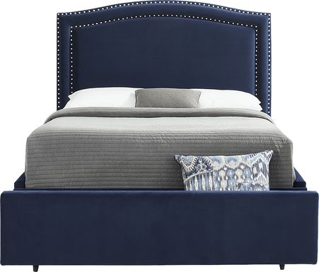 Loden II Blue 3 Pc Queen Upholstered Storage Bed