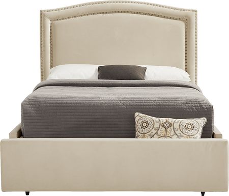 Loden II Cream 3 Pc King Upholstered Storage Bed