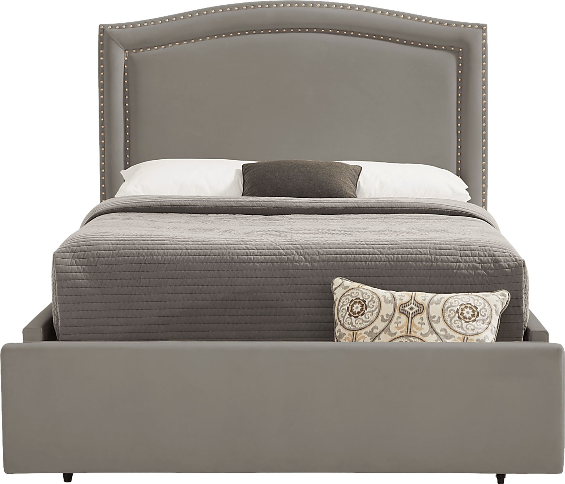 Loden II Dark Gray 3 Pc King Upholstered Storage Bed - Image 1