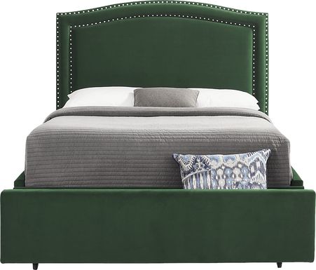 Loden II Green 3 Pc Queen Upholstered Storage Bed