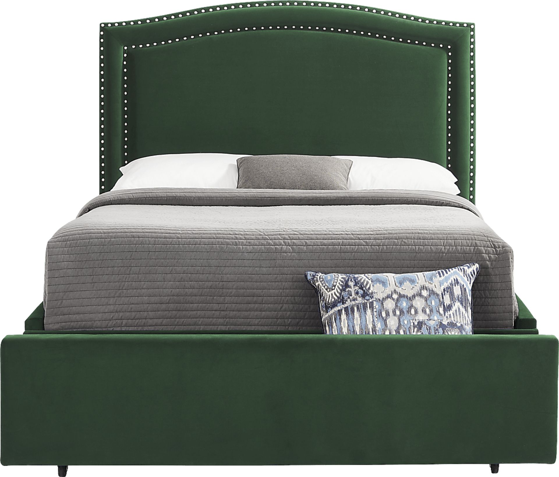 Loden II Green 3 Pc Queen Upholstered Storage Bed - Image 1