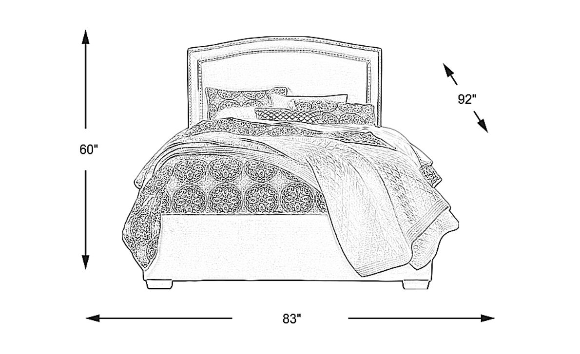 Loden Navy 3 Pc King Upholstered Bed