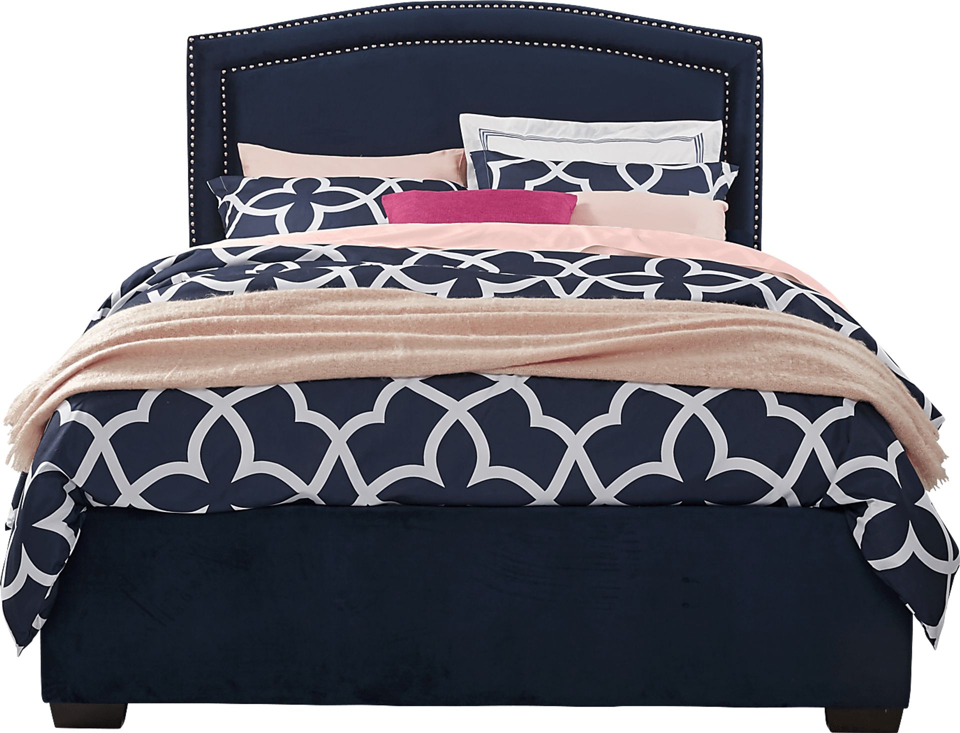 Loden Navy 3 Pc King Upholstered Bed - Image 1