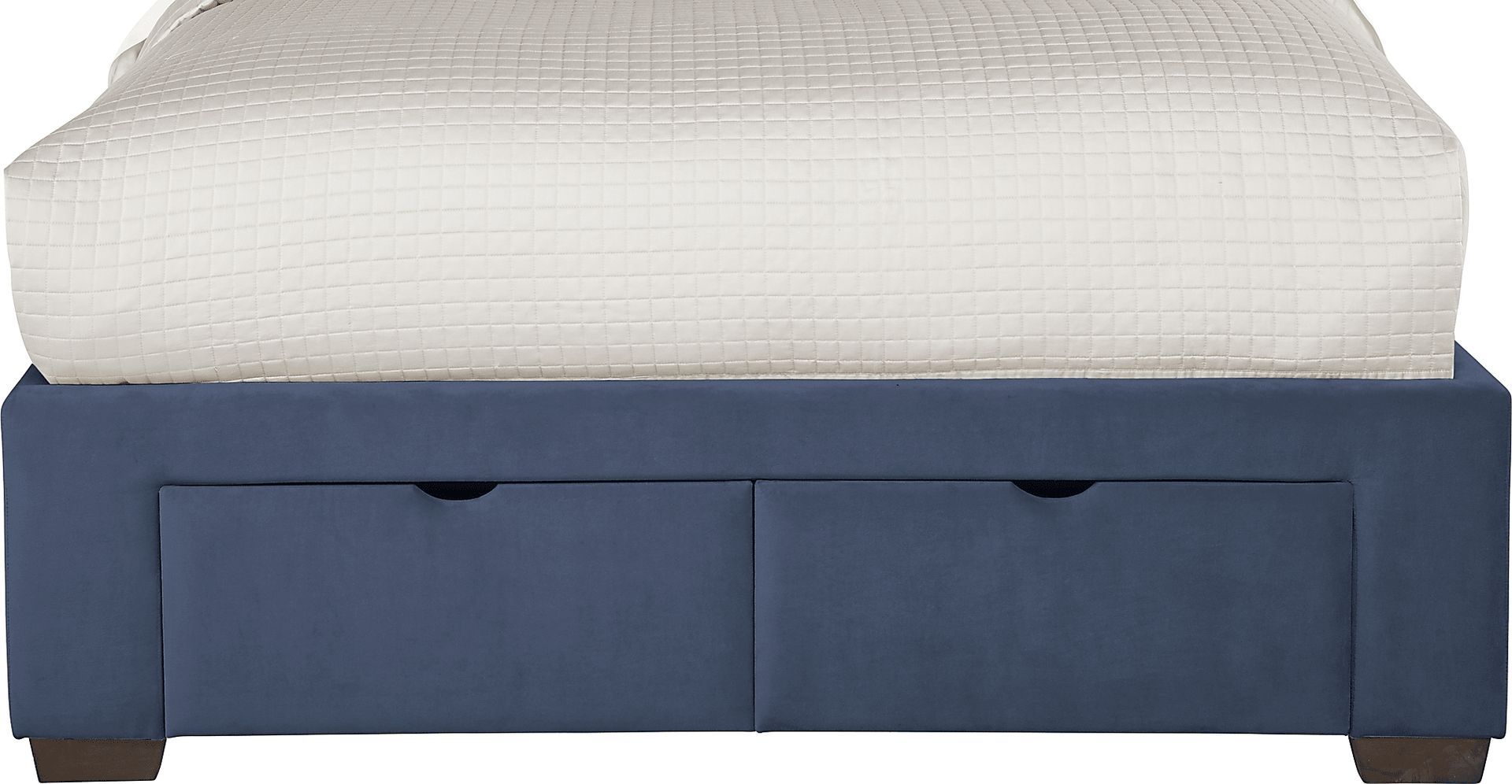 Loden Navy 3 Pc Queen Upholstered Bed with 2 Drawer Storage - Image 3