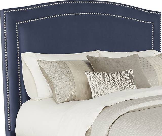Loden Navy 3 Pc Queen Upholstered Bed with 4 Drawer Storage - Thumbnail - Image 2