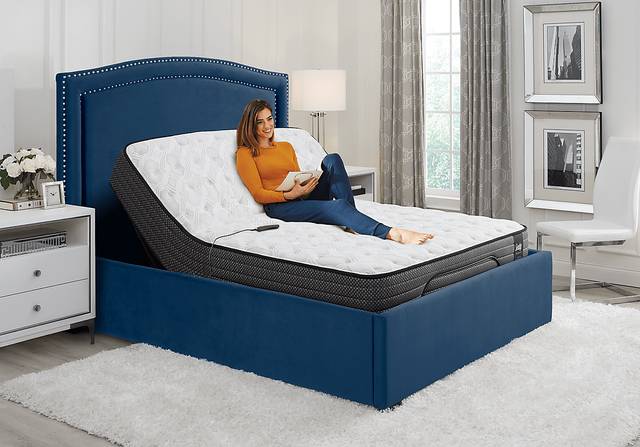 Loden Navy 5 Pc Queen Bed, Mattress and Adjustable Base Set - Thumbnail - Image 1