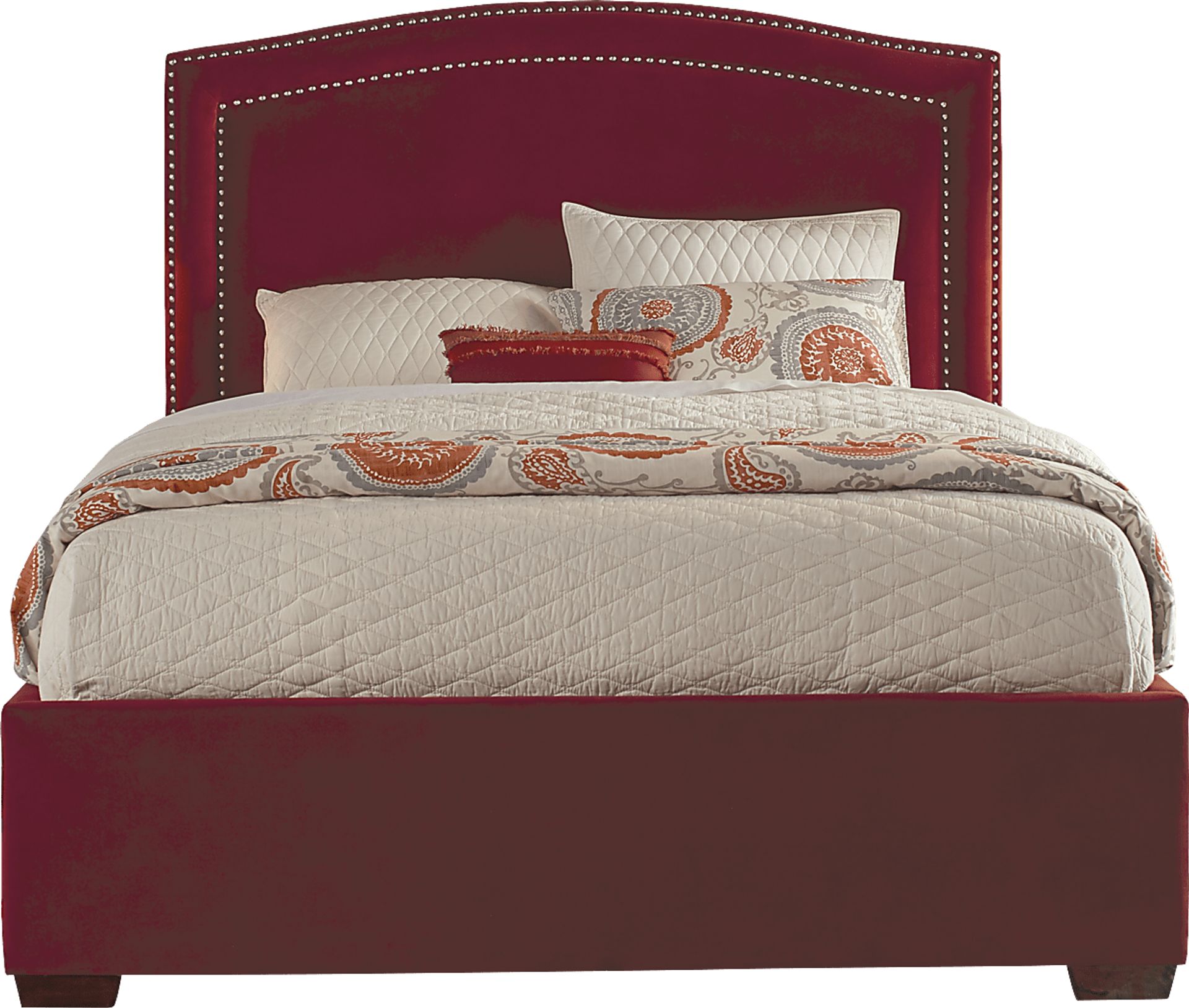 Loden Red 3 Pc King Upholstered Bed - Image 1
