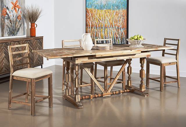 Lofgren Brown Counter Height Dining Table - Thumbnail - Image 4