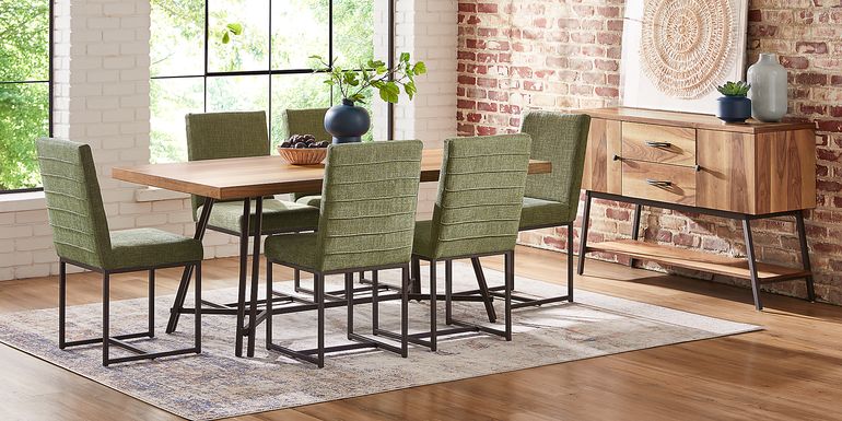 Loft Side Brown 5 Pc Dining Room with Avocado Chairs