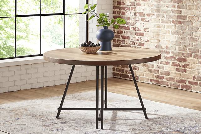 Loft Side Brown 5 Pc Round Dining Room with Avocado Chairs - Thumbnail - Image 3