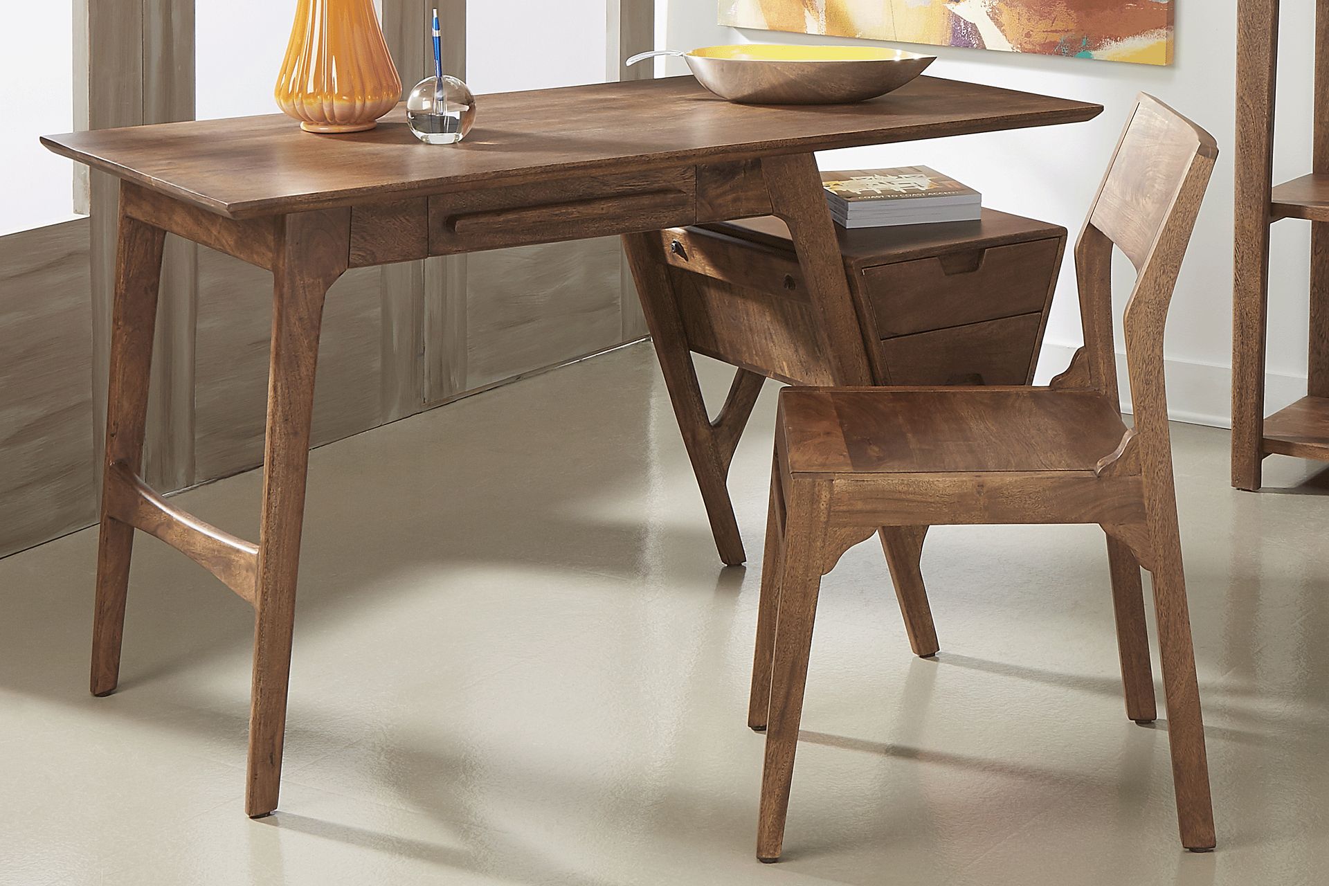 Logan Lodge Natural Desk with Chair - Image 1