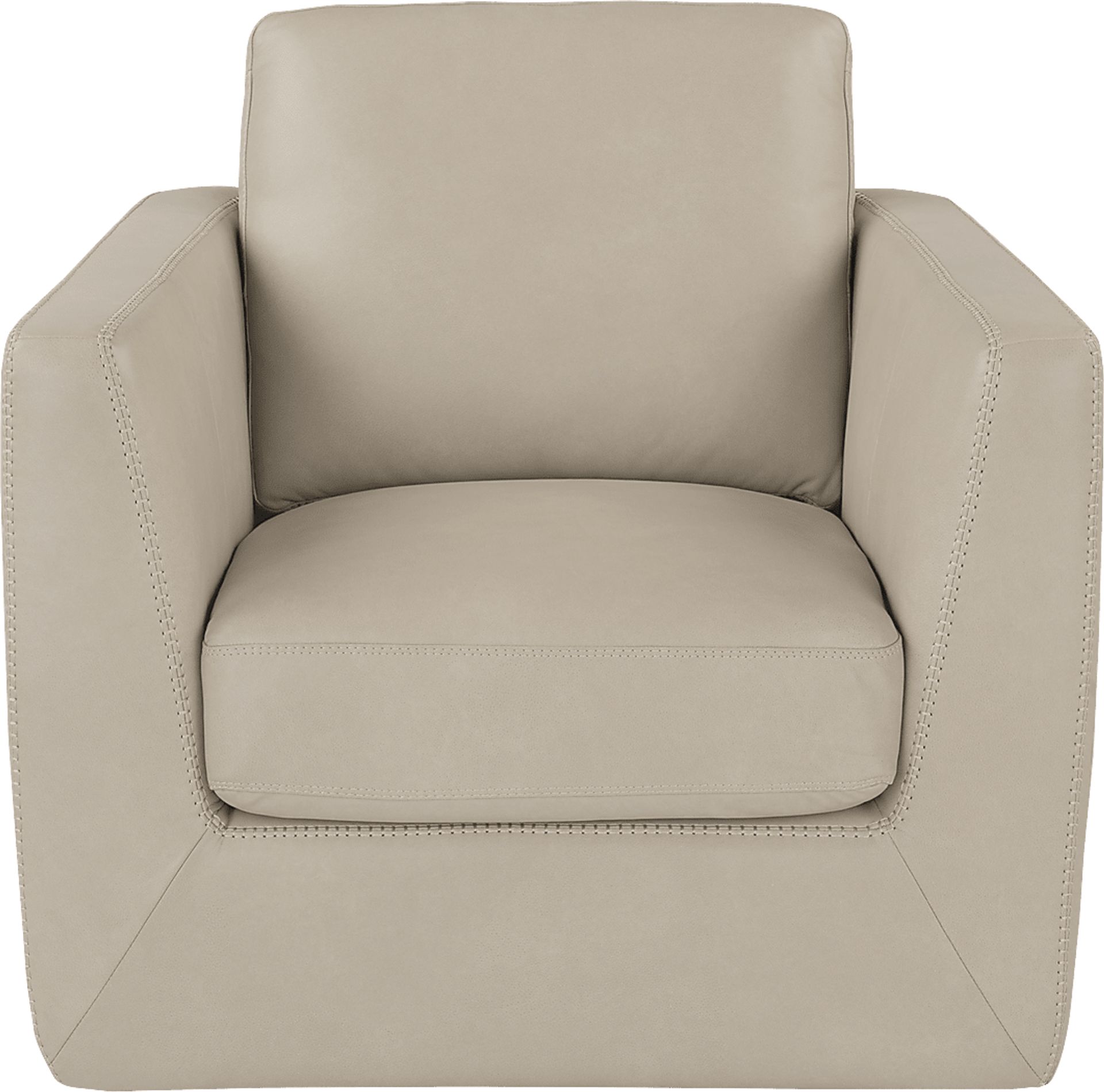 Logano Gray Leather Swivel Chair - Image 2