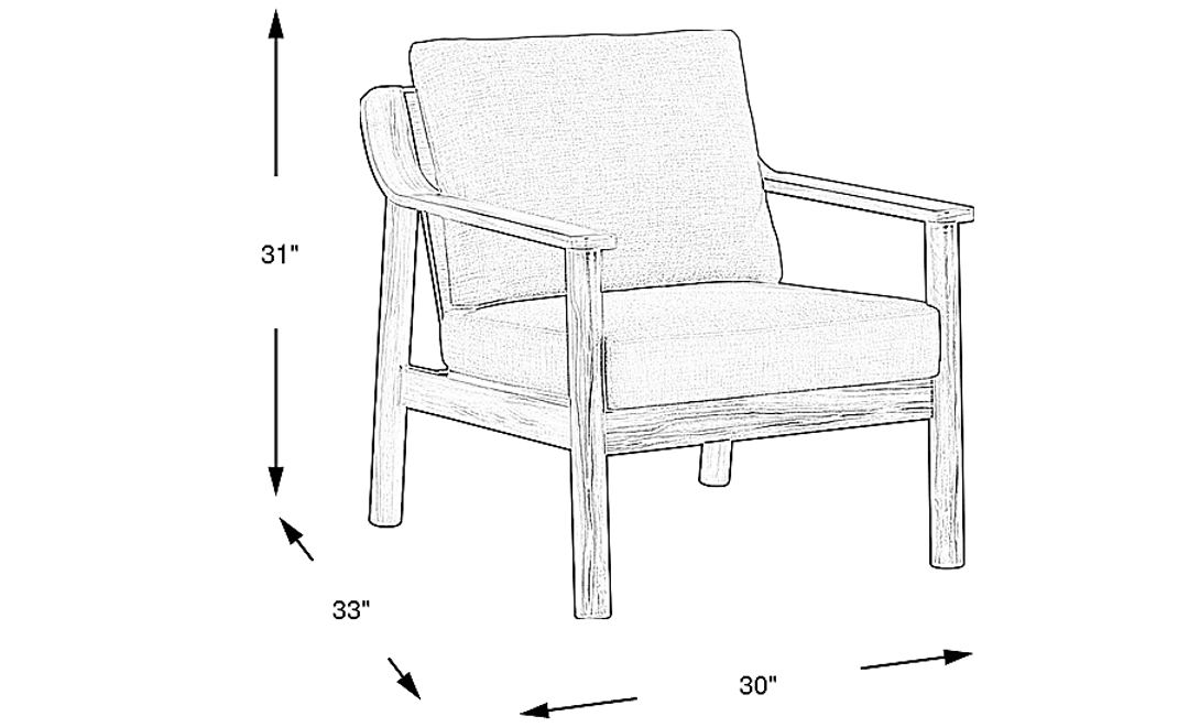 Logen Natural Outdoor Chair with Beige Cushions