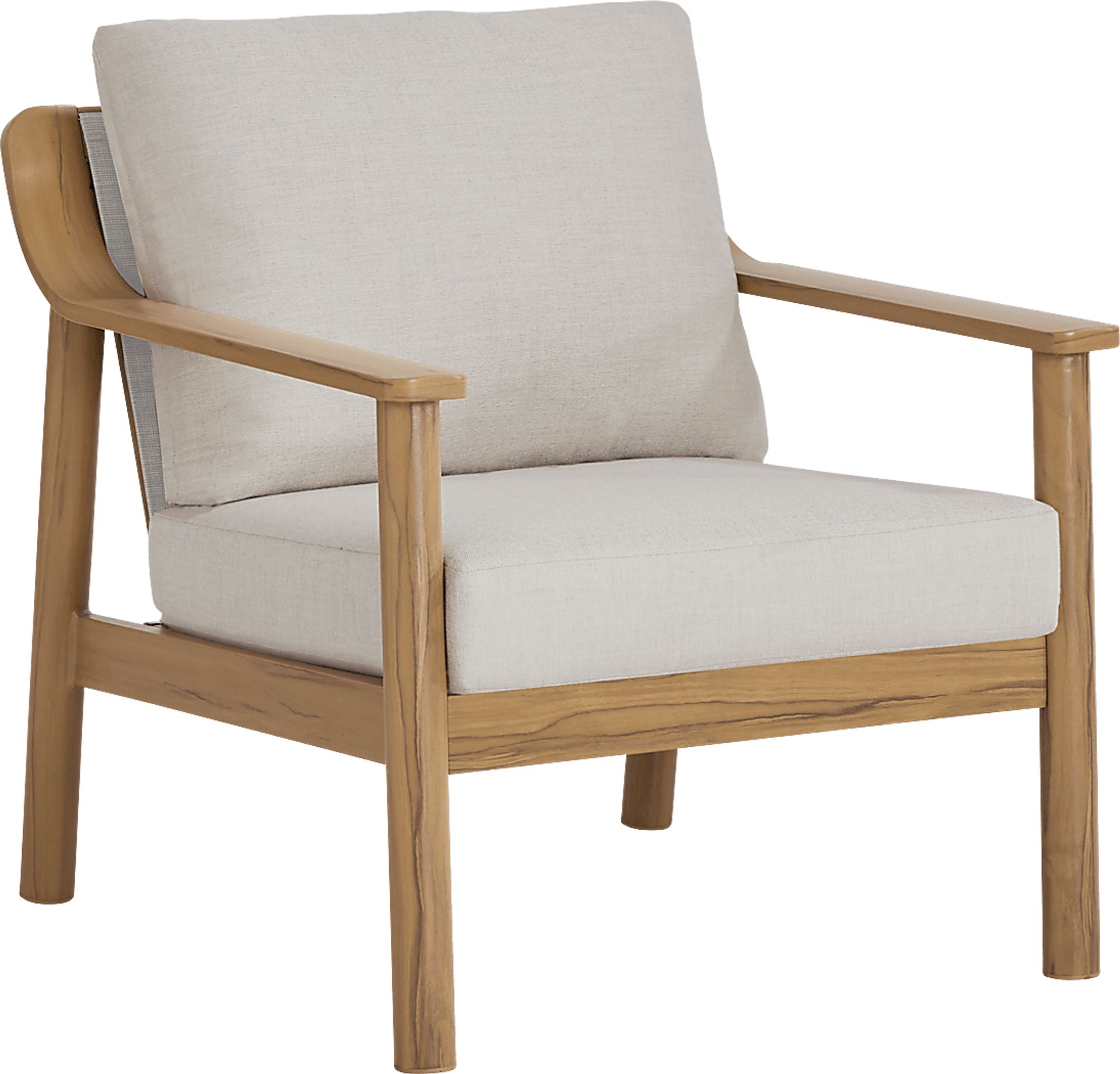 Logen Natural 4 Pc Outdoor Fire Pit Seating Set with Beige Cushions - Image 5