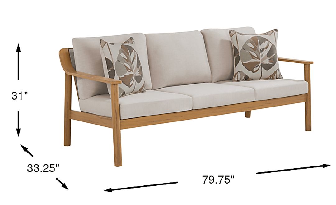 Logen Natural Outdoor Sofa with Beige Cushions