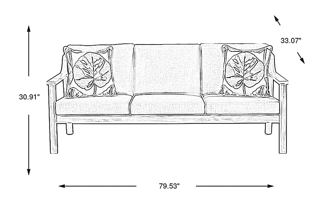 Logen Natural Outdoor Sofa with Beige Cushions