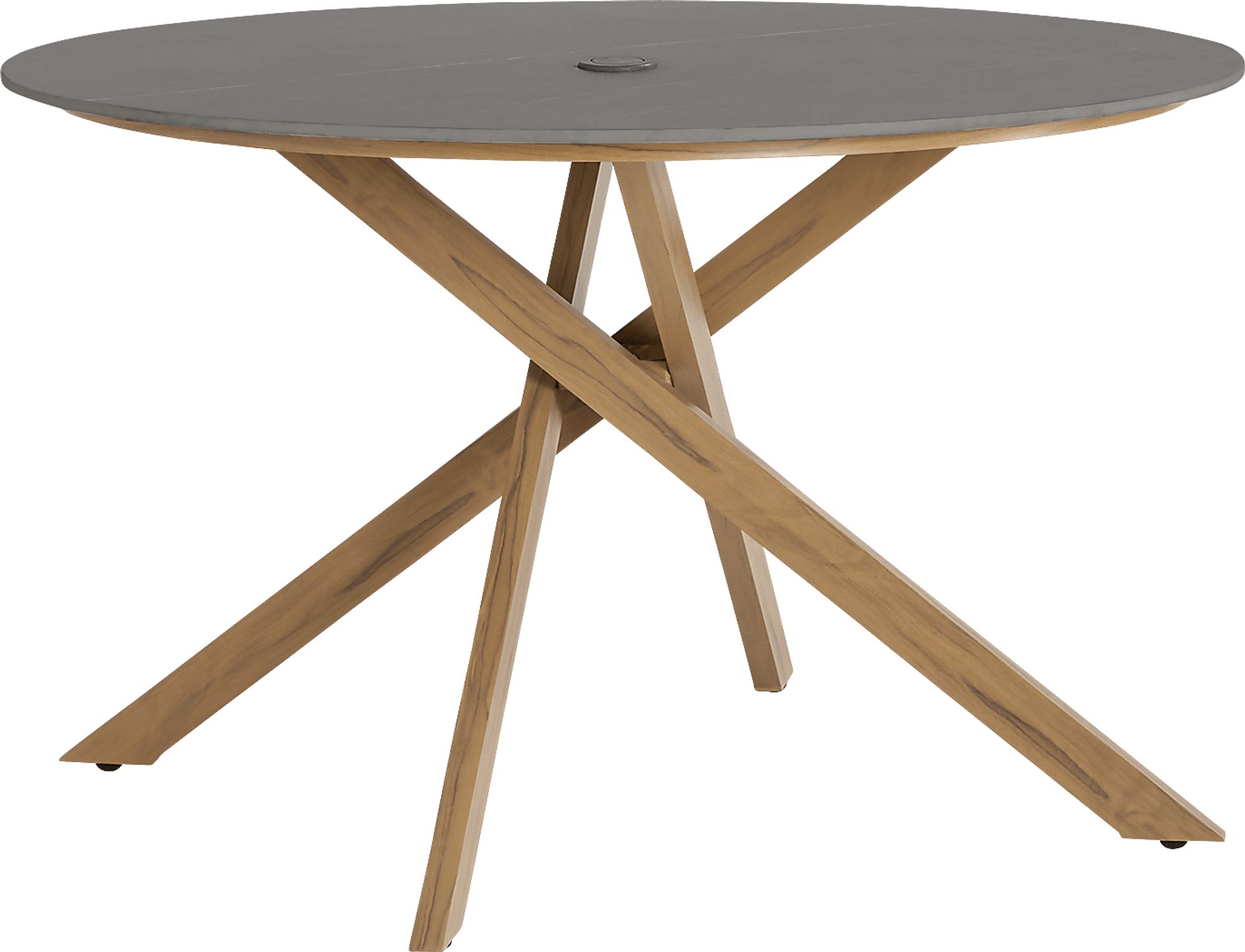 Logen Natural Round Outdoor Dining Table - Image 1