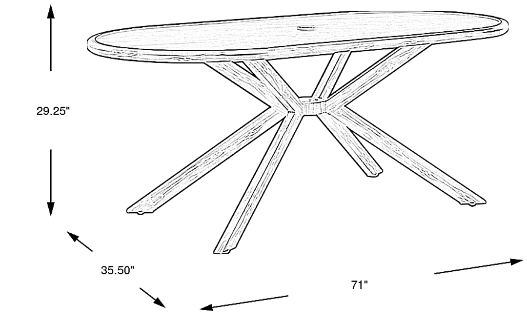 Logen Natural Oval Outdoor Dining Table