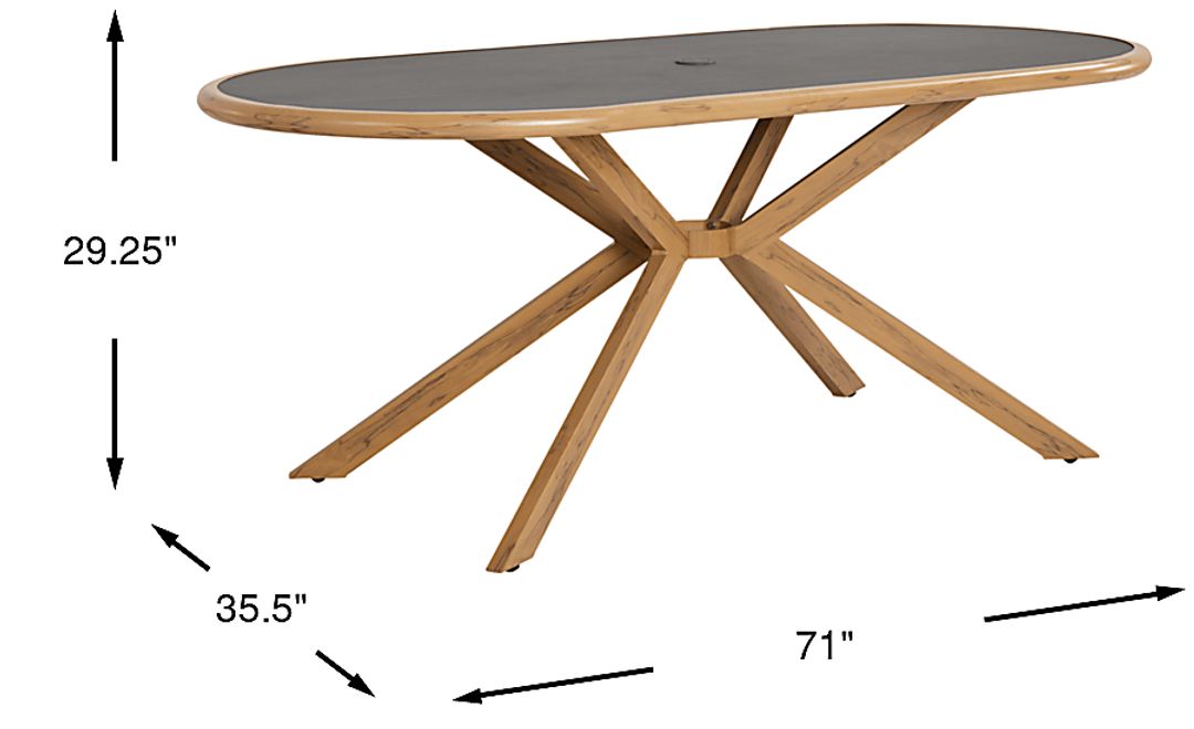 Logen Natural Oval Outdoor Dining Table
