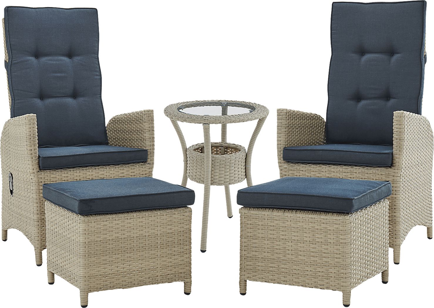 Logmont Navy 5 Pc Outdoor Seating Set Rooms To Go