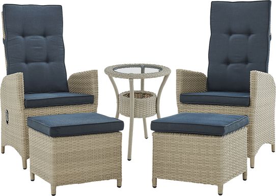 Logmont Navy 5 Pc Outdoor Seating Set