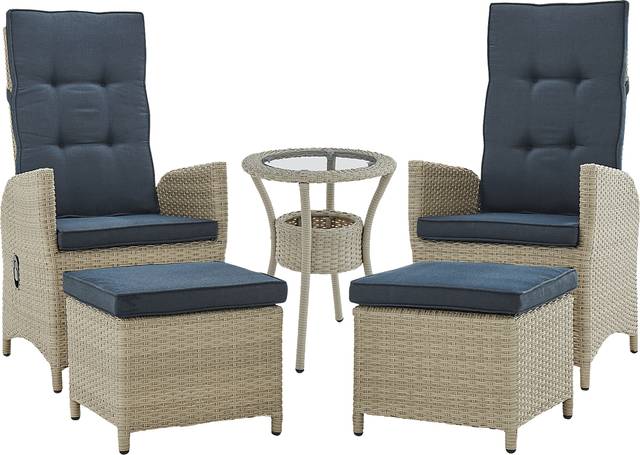 Logmont Navy 5 Pc Outdoor Seating Set - Thumbnail - Image 1